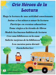 Raising Reading Heroes Poster Spanish